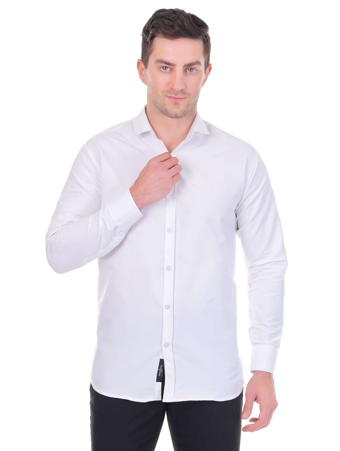 men solid long sleeves regular shirt