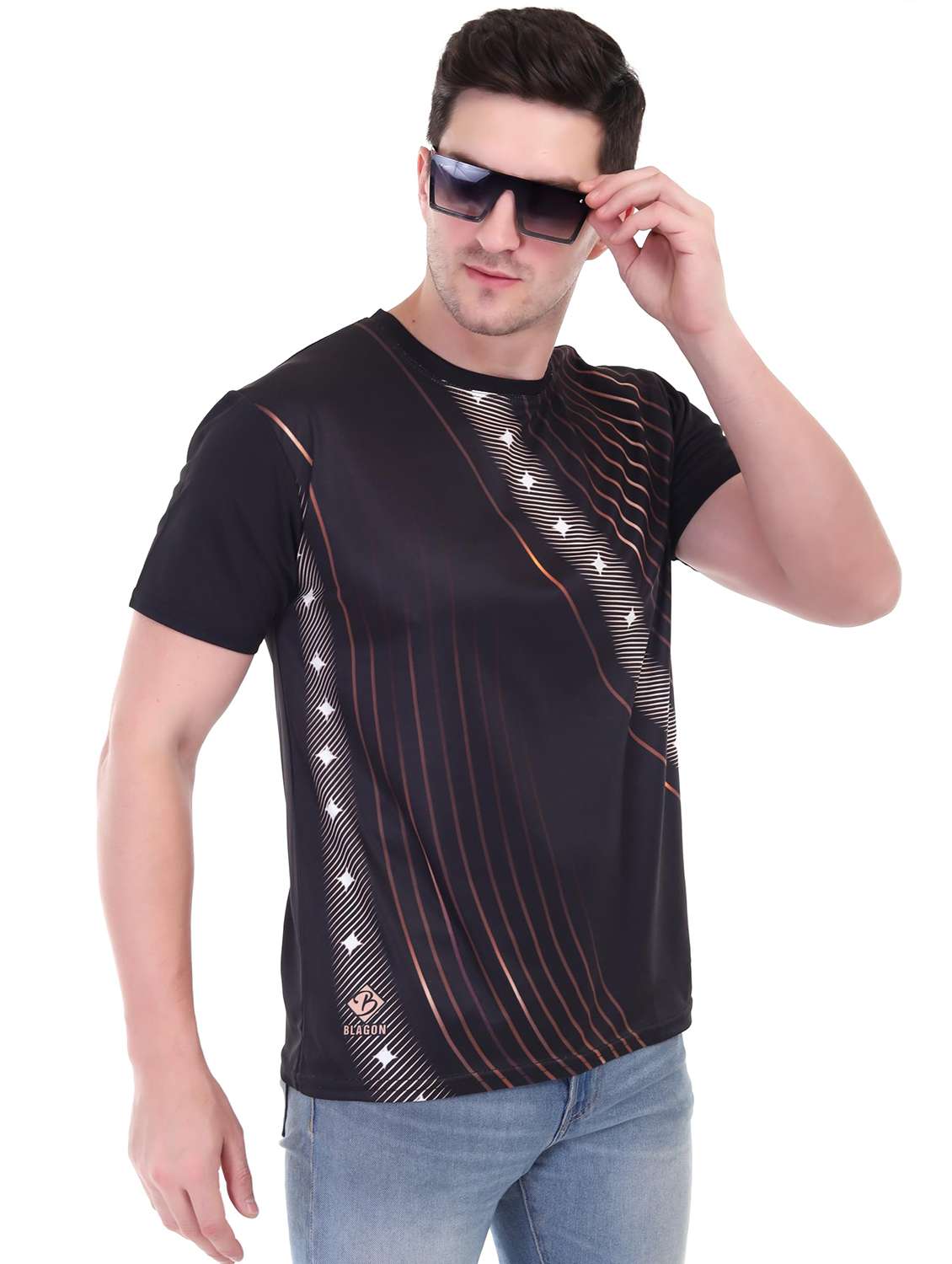 men printed short sleeves regular fit t-shirt