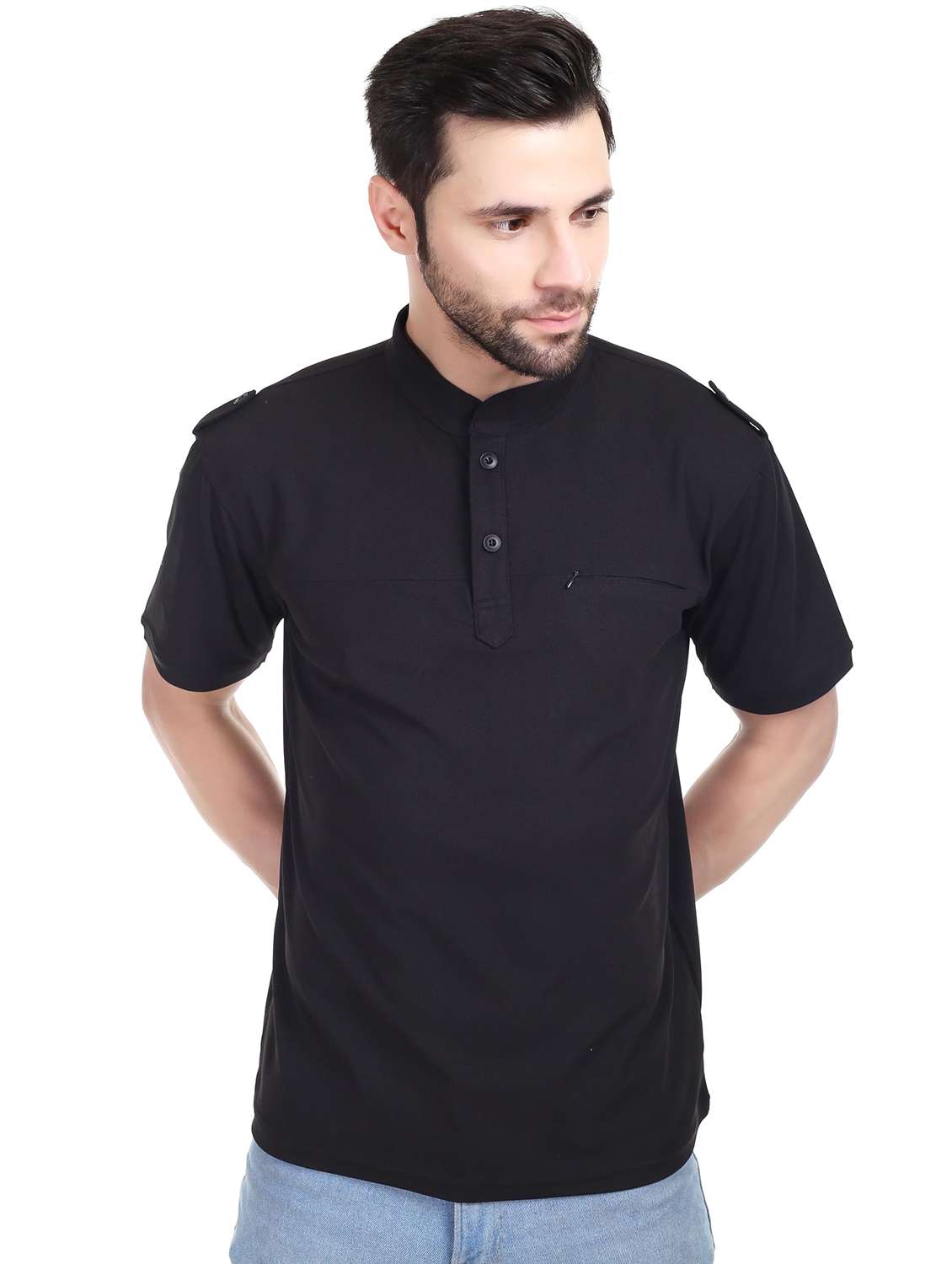 men solid short sleeves regular fit t-shirt