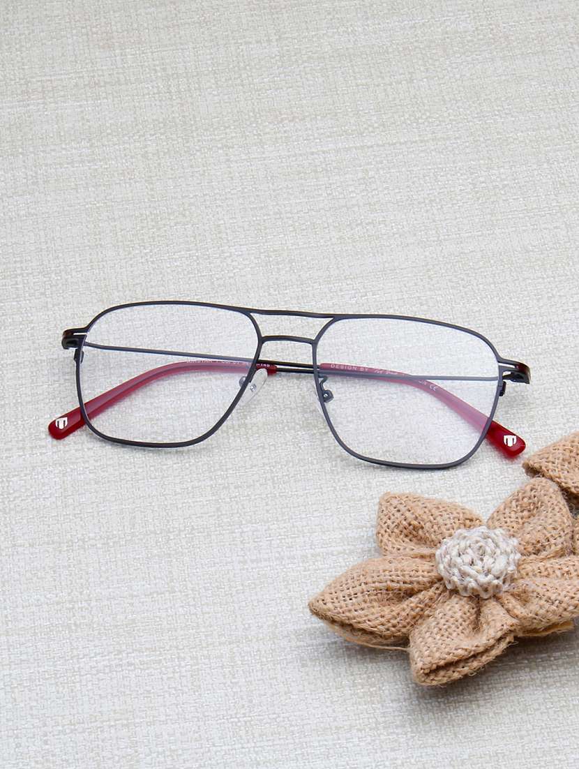 ted smith unisex full rim aviator black frames