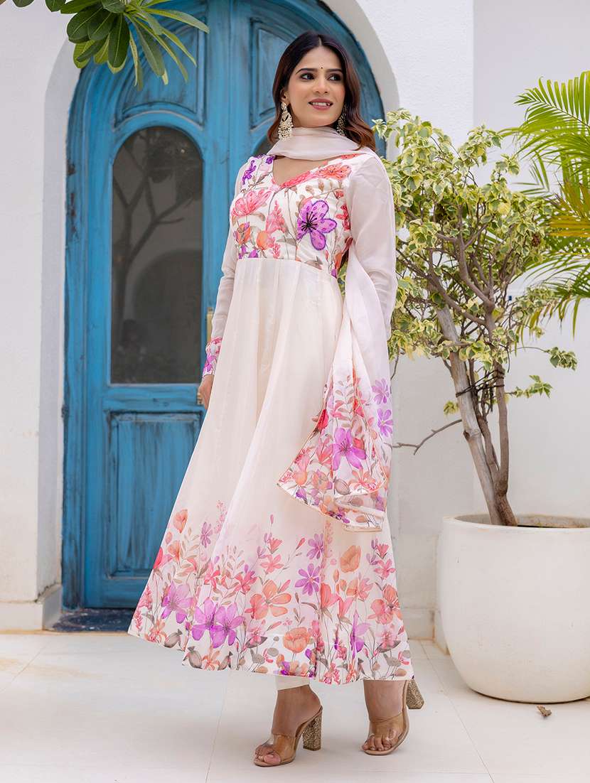 Women Printed Long Sleeves Kurta Legging Set With Dupatta - 22615477 -  Standard Image - 3