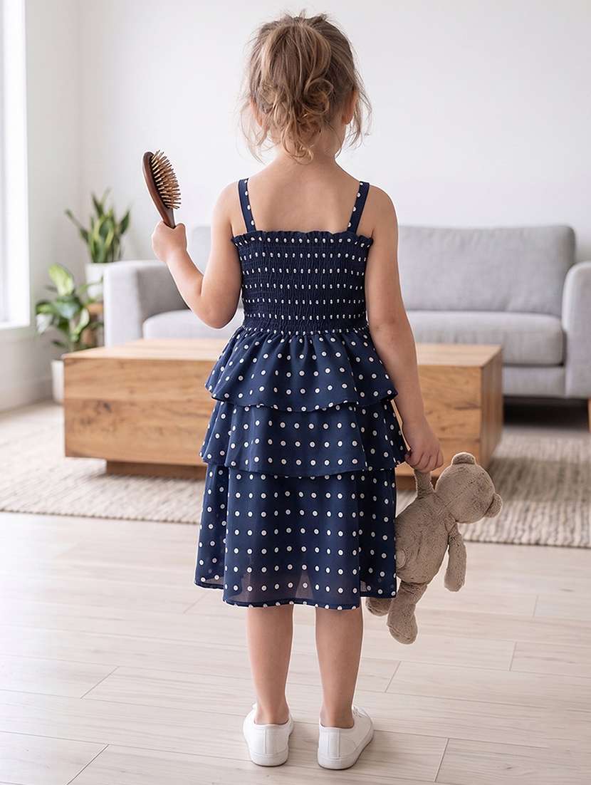 Girls Printed Sleeveless Layered Dress - 22615502 -  Standard Image - 3