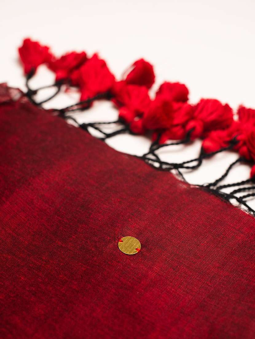 women solid with work handloom saree with blouse - 22615525 -  Standard Image - 3