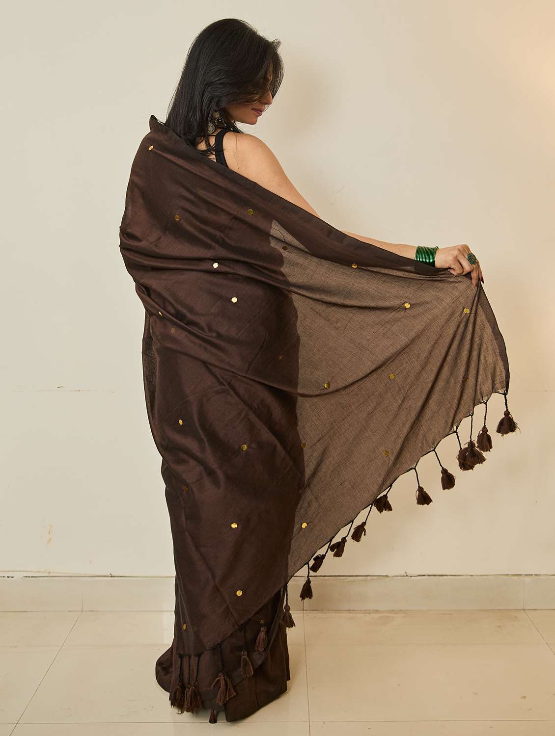 women solid with work handloom saree with blouse - 22615545 -  Standard Image - 3