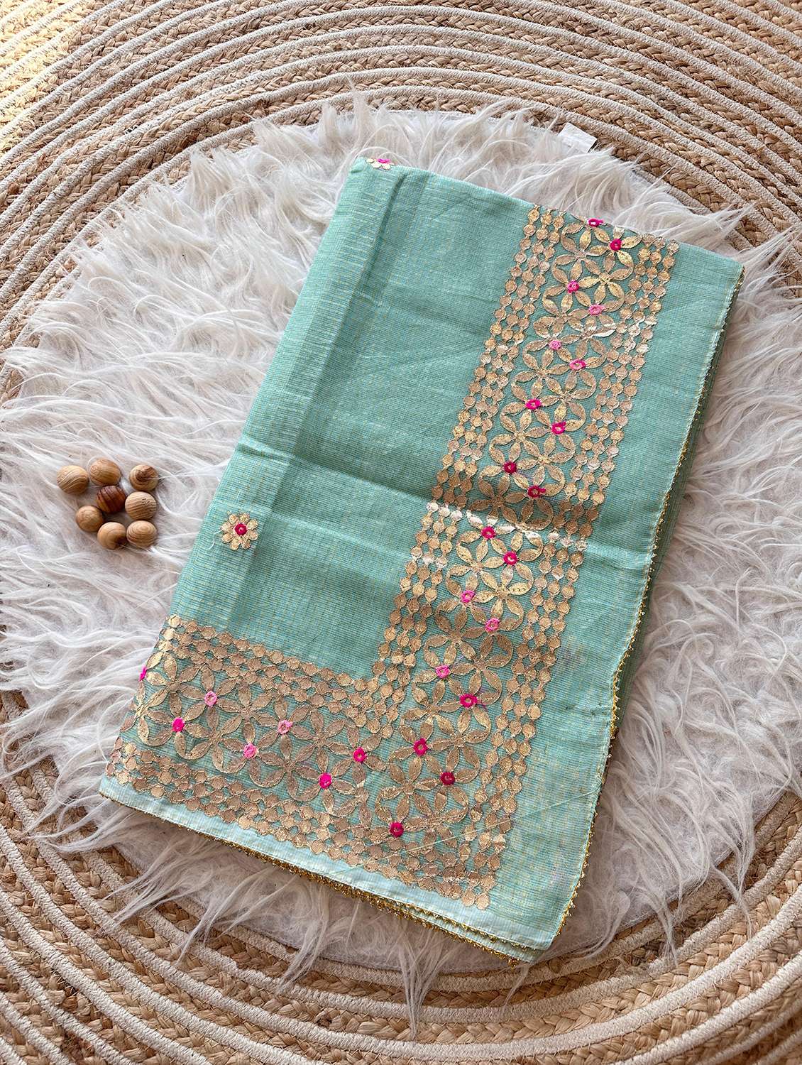 women checkered kota doria saree with blouse - 22615546 -  Standard Image - 3