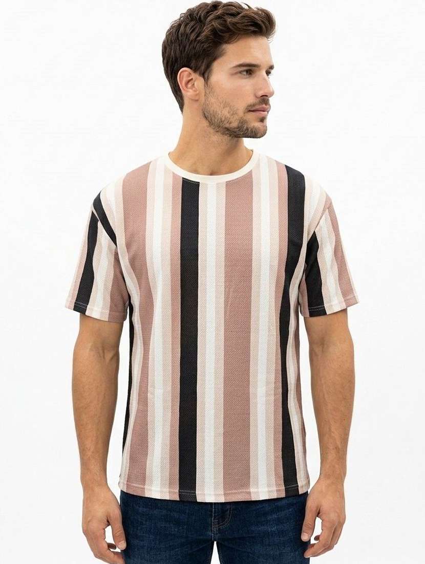 men striped short sleeve regular fit t-shirt