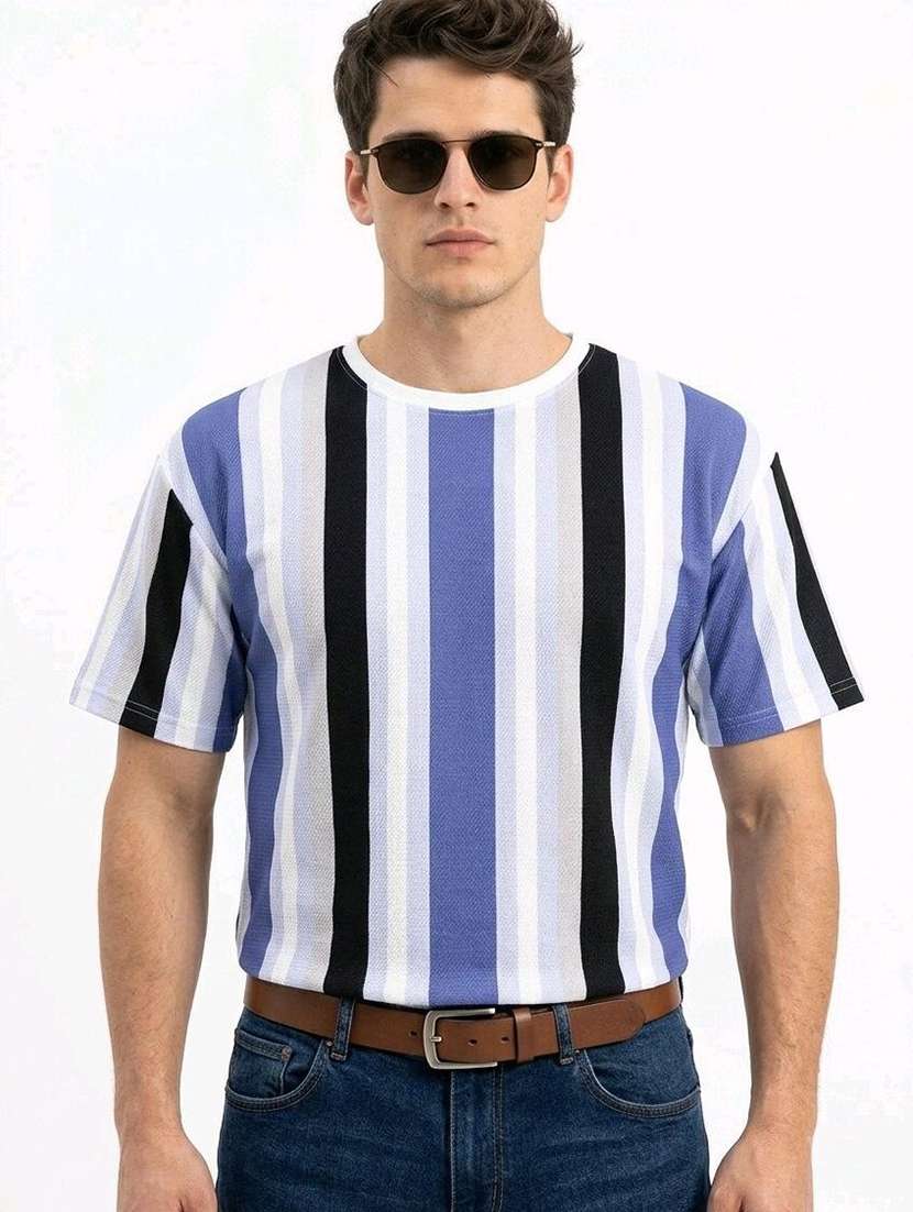 men striped short sleeves regular fit t-shirt