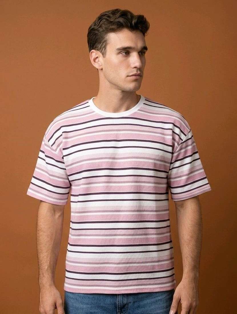 men striped short sleeves regular fit t-shirt