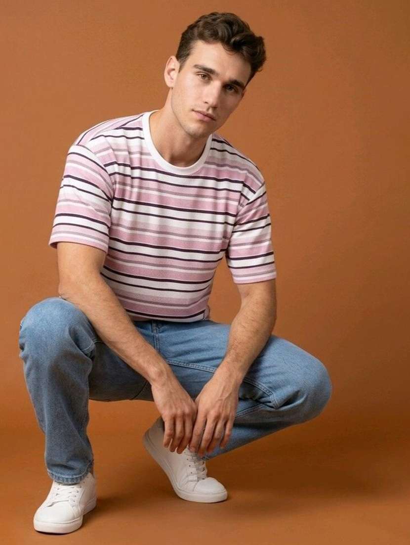 Men Striped Short Sleeves Regular Fit T-shirt - 22615649 -  Standard Image - 3