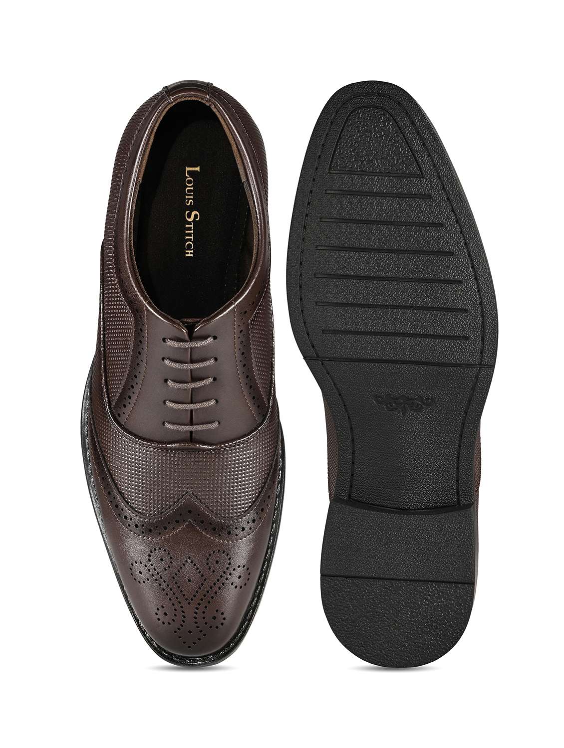 men textured lace up brouges - 22615663 -  Standard Image - 3