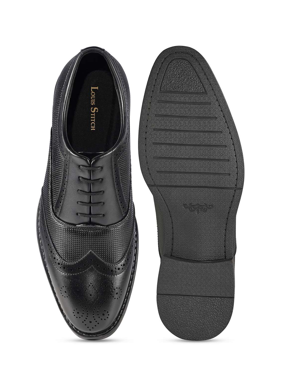 Men Textured Lace Up Brogues - 22615664 -  Standard Image - 3