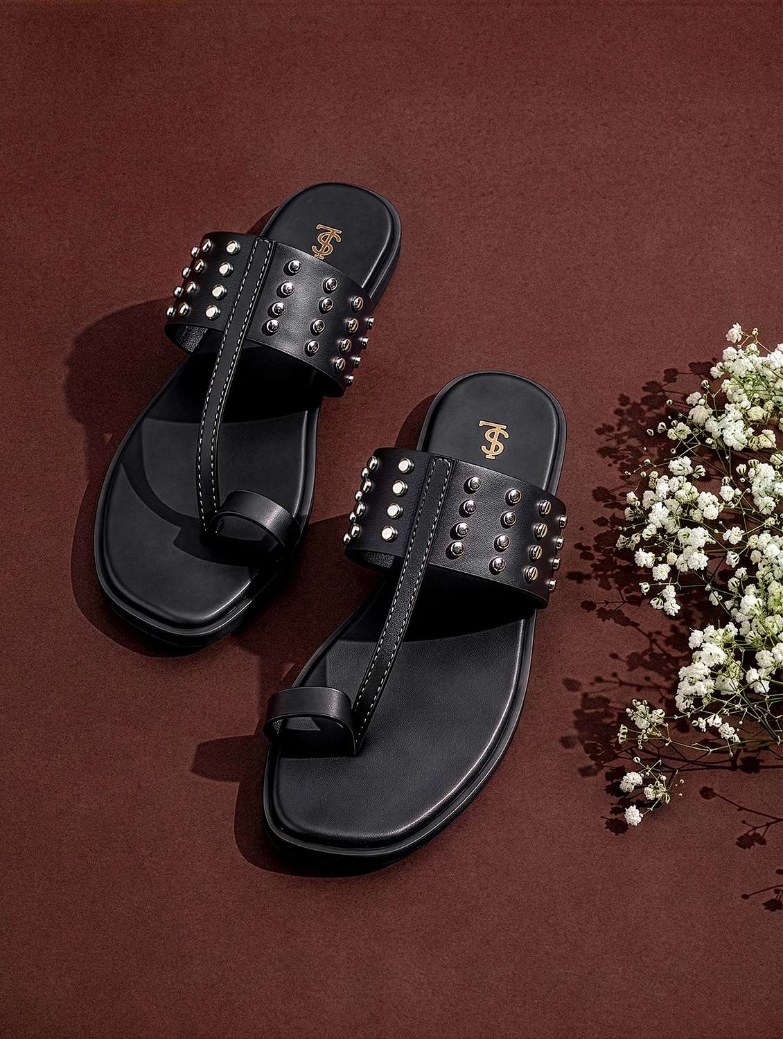 women embellished one toe flats