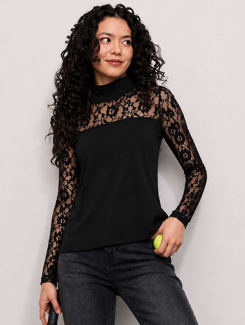 women self design long sleeves regular top