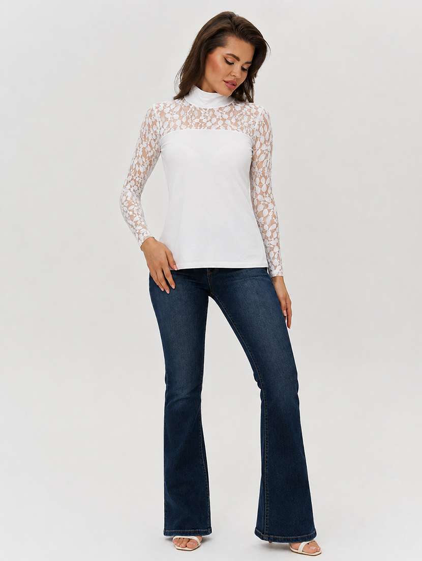 women self design long sleeves regular top - 22615708 -  Standard Image - 3