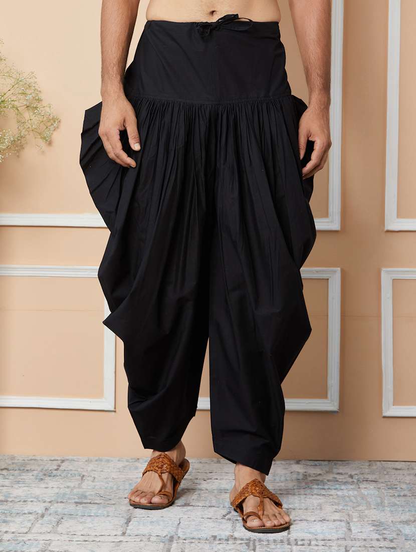 men solid mid rise ethnic bottom wear dhoti
