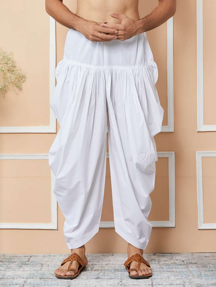 men solid mid rise ethnic bottom wear dhoti