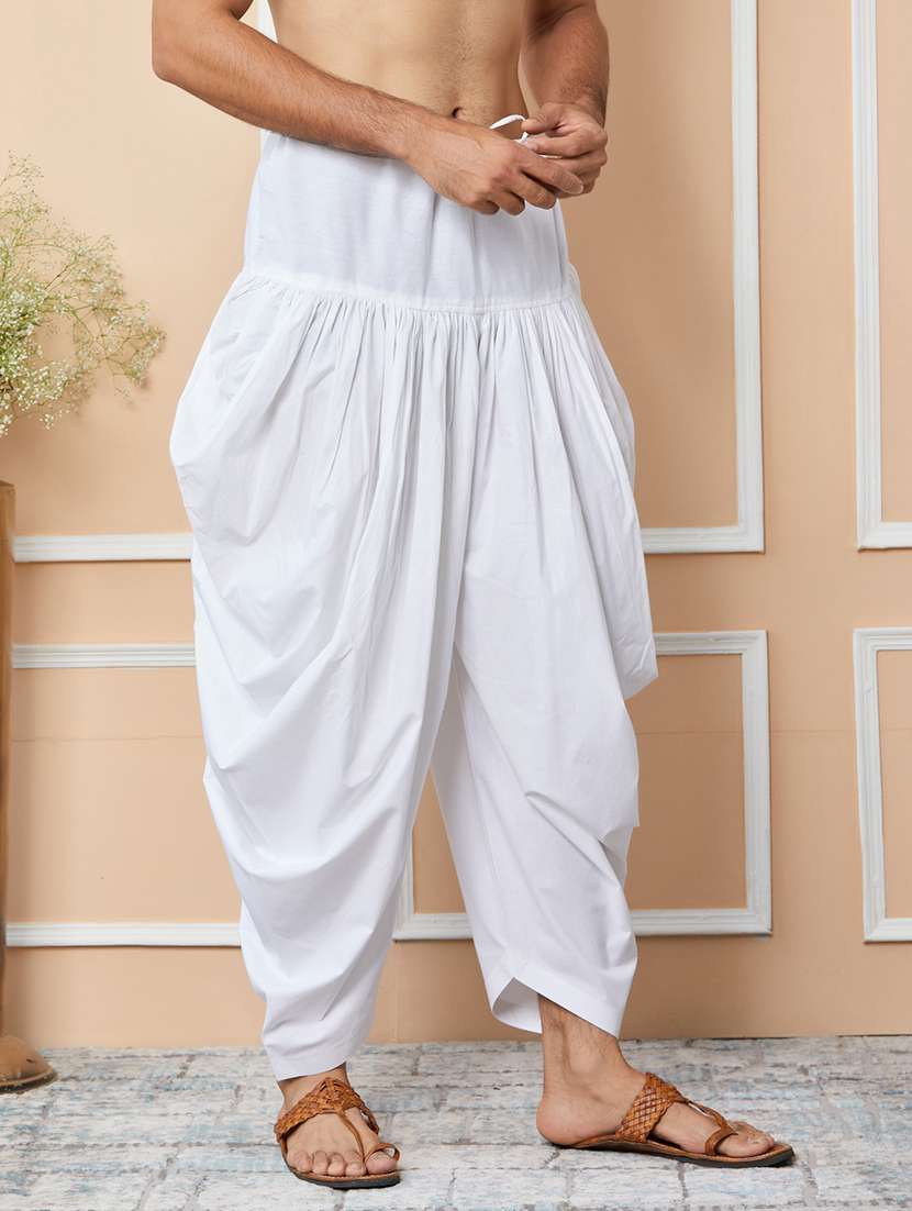 Men Solid Mid Rise Ethnic Bottom Wear Dhoti - 22615711 -  Standard Image - 5