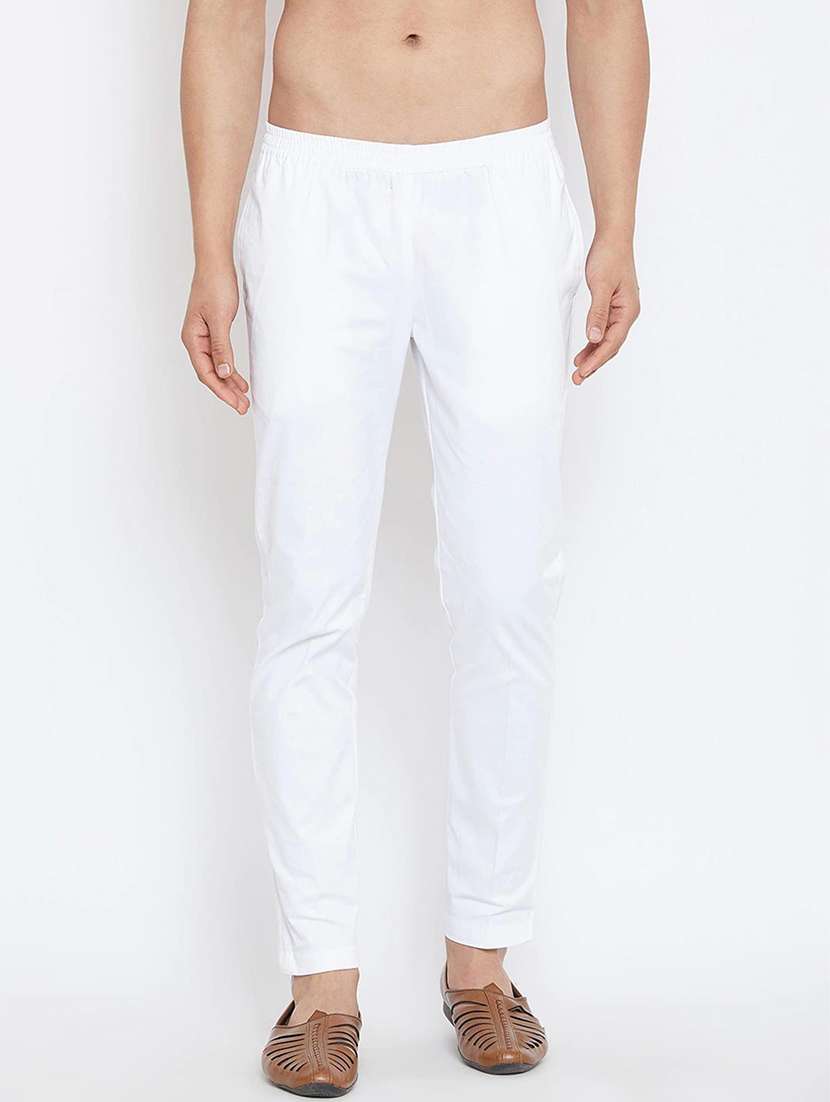 men solid mid rise ethnic bottom wear pyjama