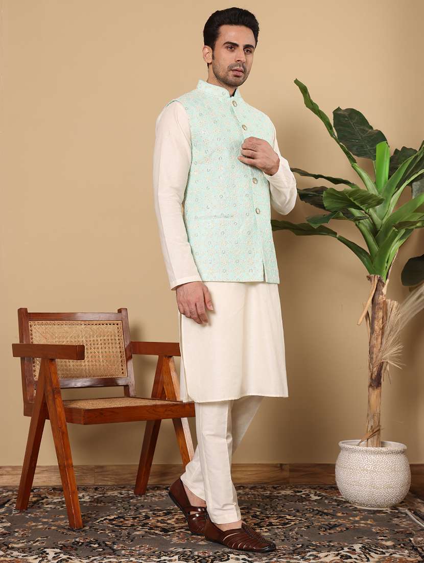 Men Embroidered Sleeveless Nehru Jacket - 22615839 -  Standard Image - 3