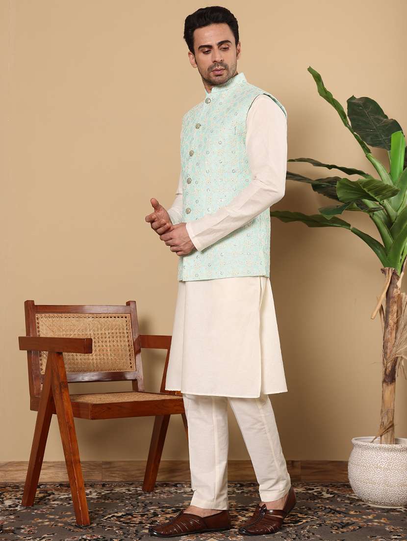 Men Embroidered Sleeveless Nehru Jacket - 22615839 -  Standard Image - 5