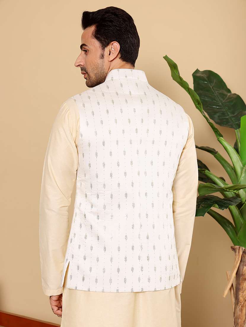 men embroidered sleeveless nehru jacket - 22615851 -  Standard Image - 3