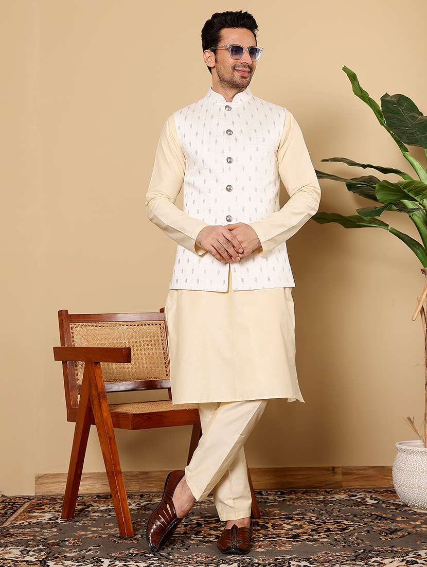 men embroidered sleeveless nehru jacket - 22615851 -  Standard Image - 5