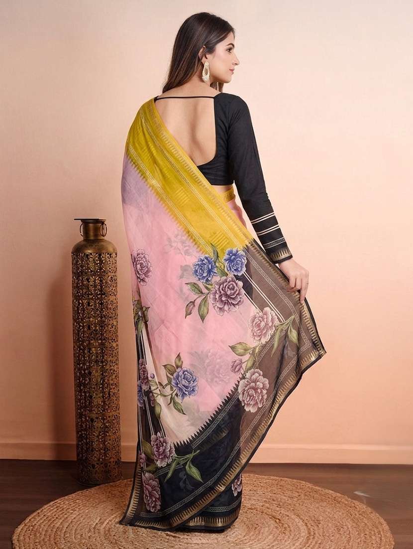 women printed casual wear saree with blouse - 22616060 -  Standard Image - 3