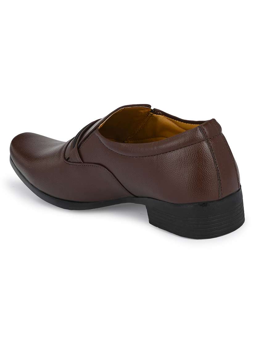 men solid slip on formal shoes - 22616121 -  Standard Image - 3