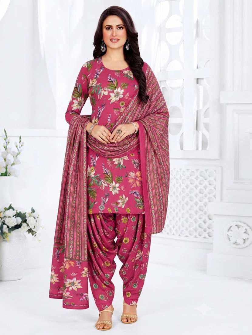 women printed unstitched suit set