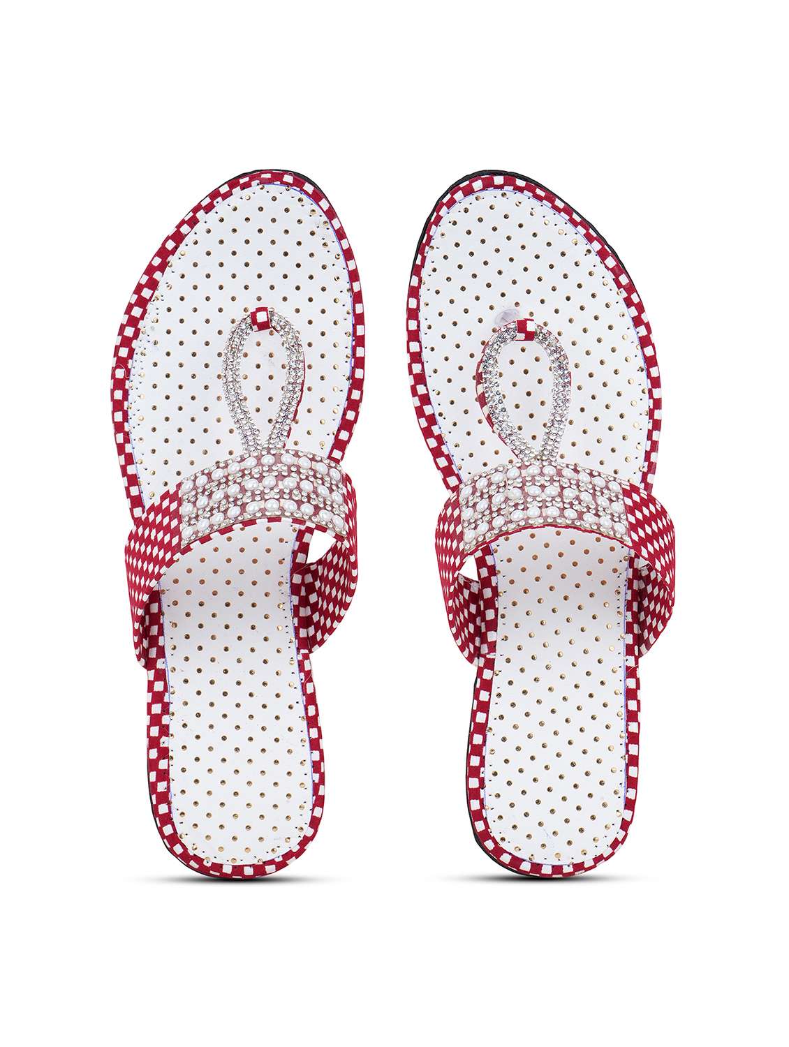 women checkered toe separator flats - 22616194 -  Standard Image - 3