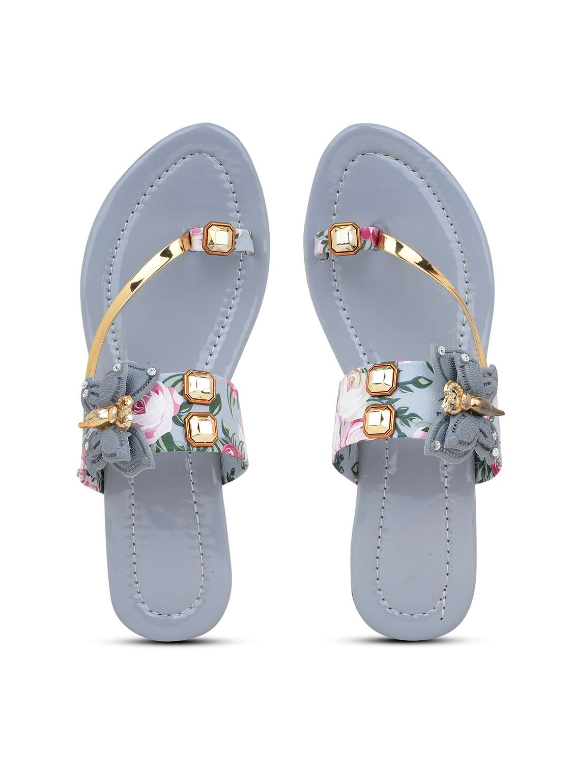 women floral printed one toe flats - 22616200 -  Standard Image - 3