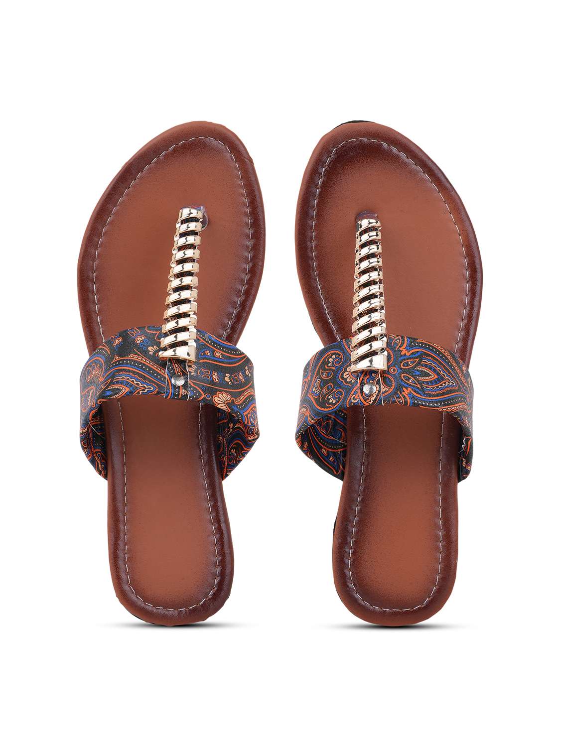 women printed toe separator flats - 22616212 -  Standard Image - 3
