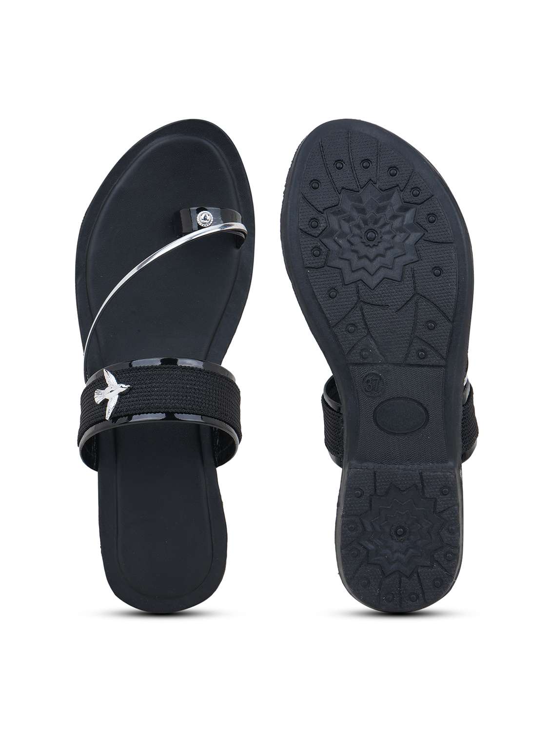 women textured one toe flats - 22616213 -  Standard Image - 5