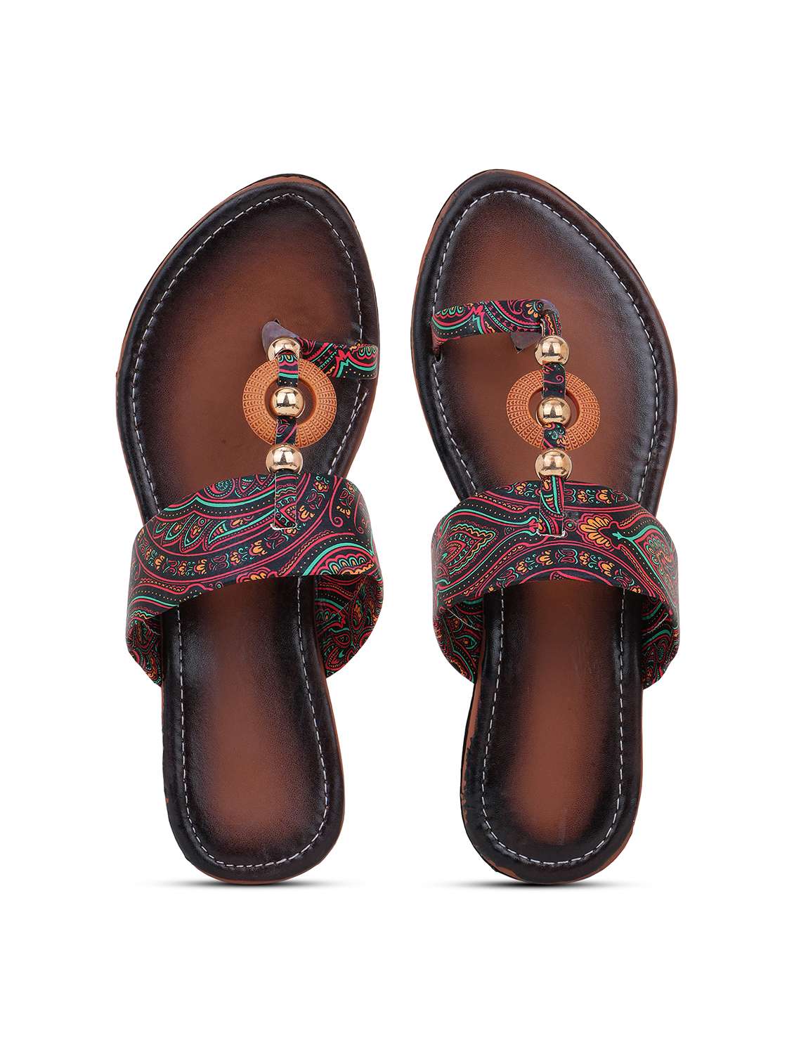 women printed one toe flats - 22616224 -  Standard Image - 3