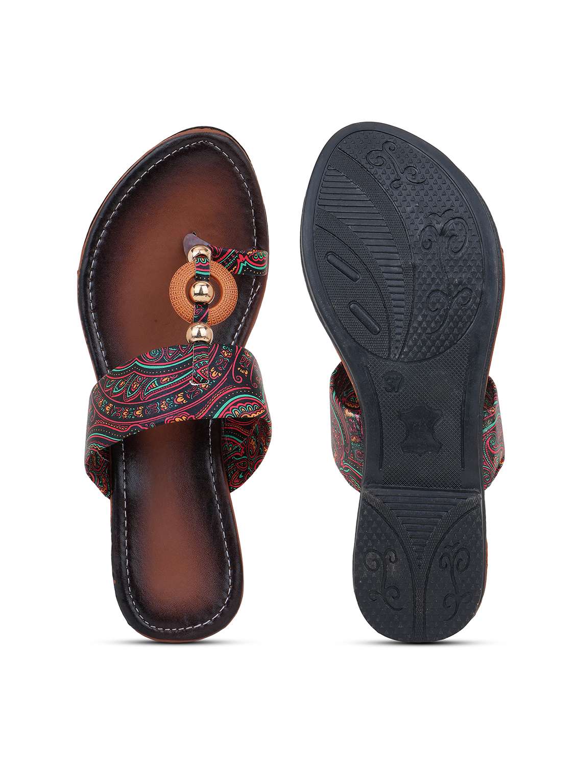 women printed one toe flats - 22616224 -  Standard Image - 5