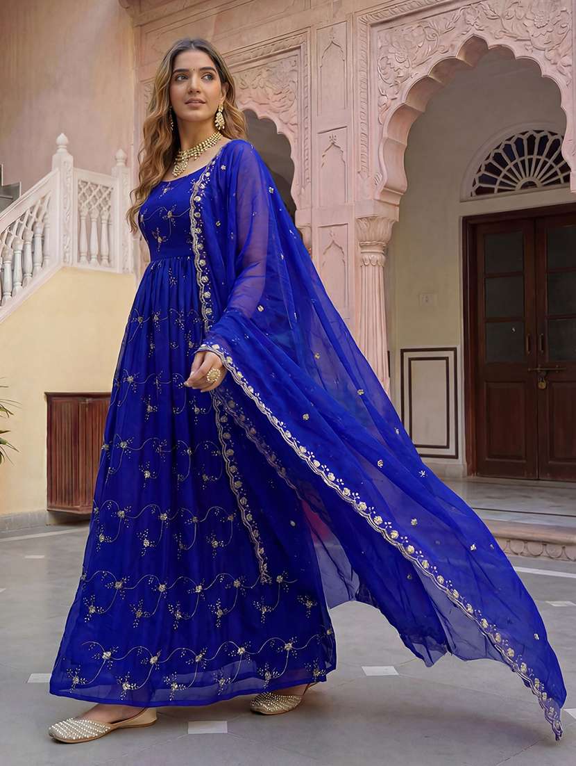 women embroidered sleeveless kurta dupatta set - 22616261 -  Standard Image - 3
