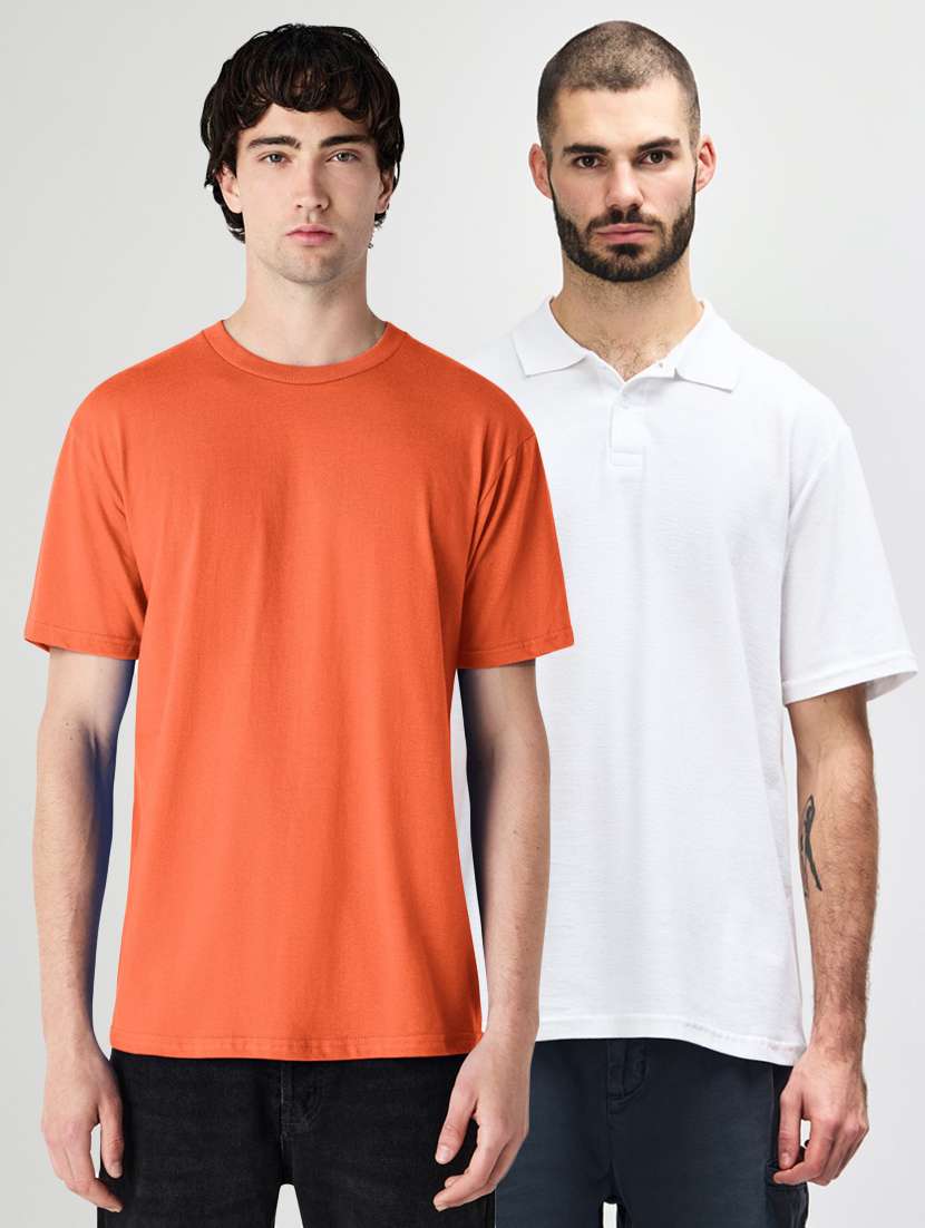 men pack of 2 solid short sleeve t-shirt