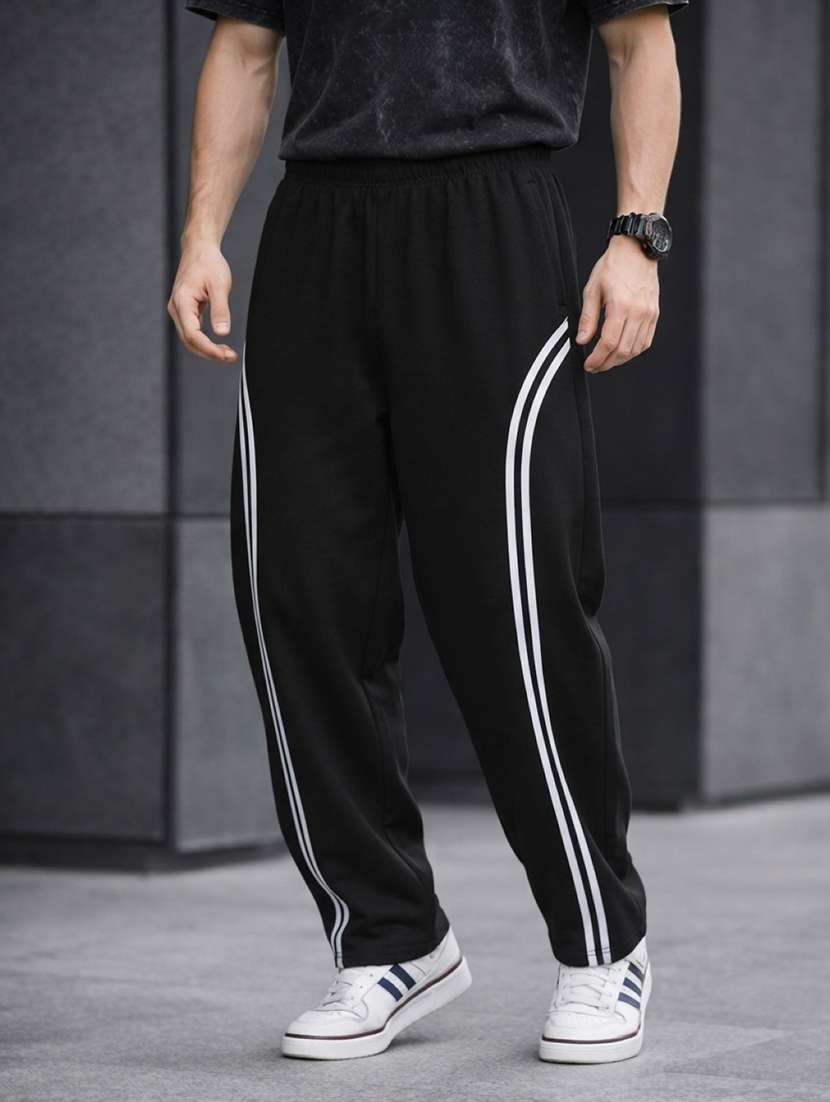 men side tapered mid rise full length track pant