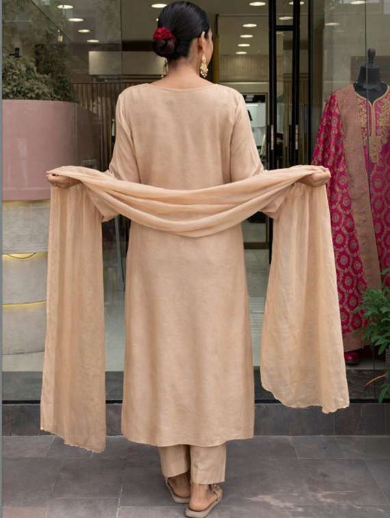 women embroidered long sleeves kurta pant set with dupatta - 22616657 -  Standard Image - 3