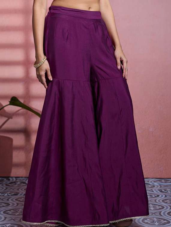 Women Embroidered Short Sleeves Kurta Sharara Set With Dupatta - 22616679 -  Standard Image - 3