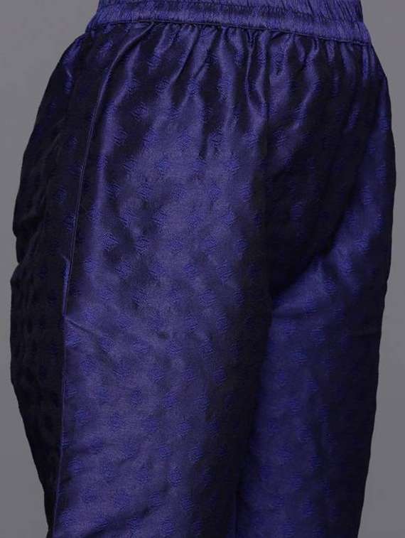 Women Self Design Three Quarter Sleeves Kurta Pant Set With Dupatta - 22616689 -  Standard Image - 3