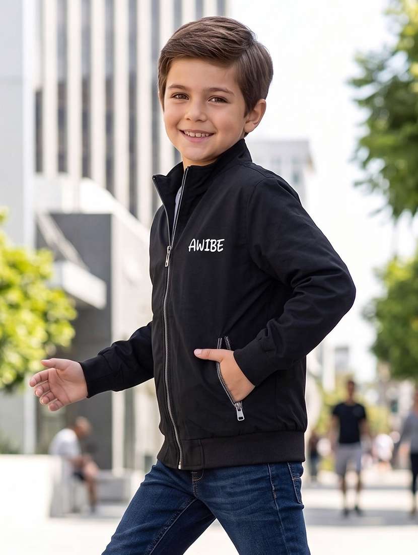 boys typographic long sleeves bomber jacket - 22616726 -  Standard Image - 3