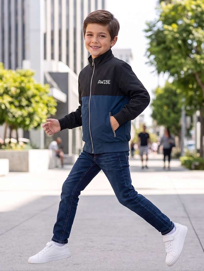 boys colourblocked long sleeves bomber jacket - 22616731 -  Standard Image - 3