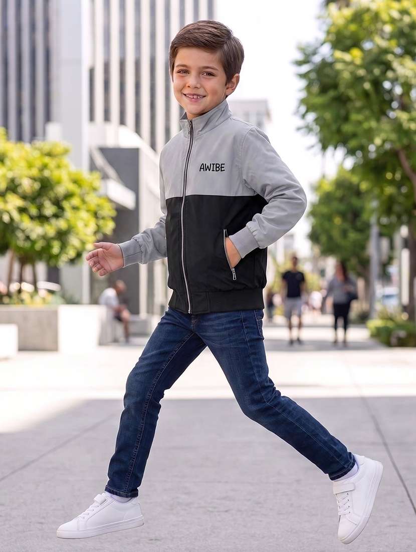 boys colourblocked long sleeves regular jacket - 22616732 -  Standard Image - 3