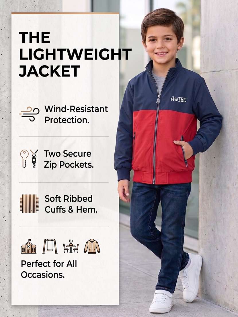boys colourblocked long sleeves bomber jacket - 22616734 -  Standard Image - 3