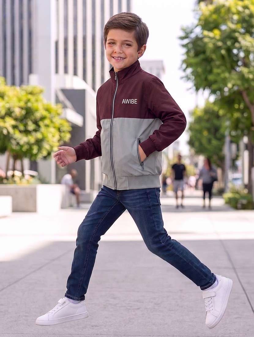 boys colourblocked long sleeves regular jacket - 22616735 -  Standard Image - 3
