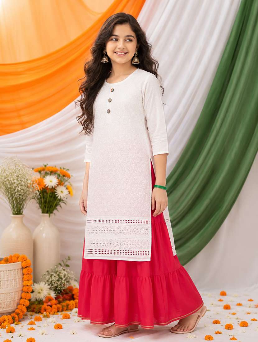 white cotton straight kurta