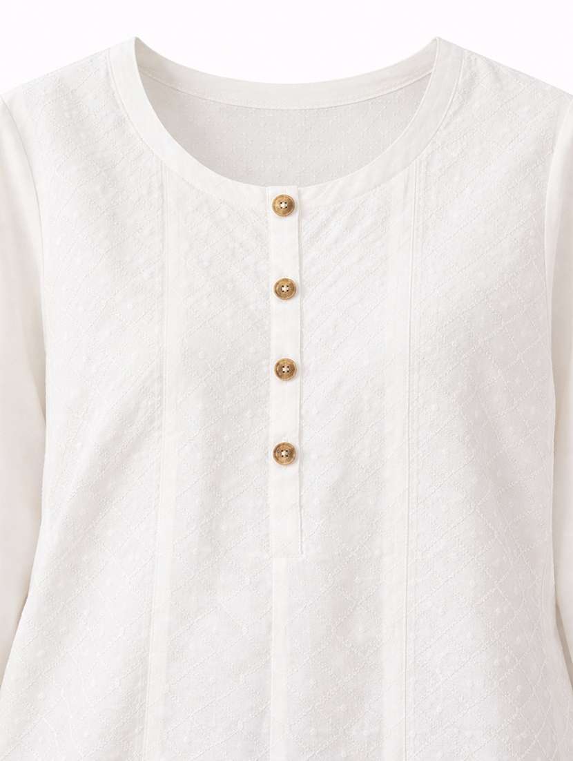 white cotton straight kurta - 22616785 -  Standard Image - 3
