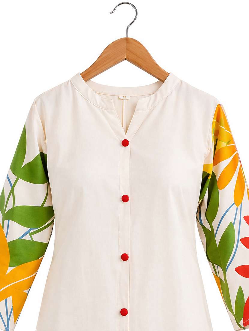 cream cotton straight kurta - 22616786 -  Standard Image - 3