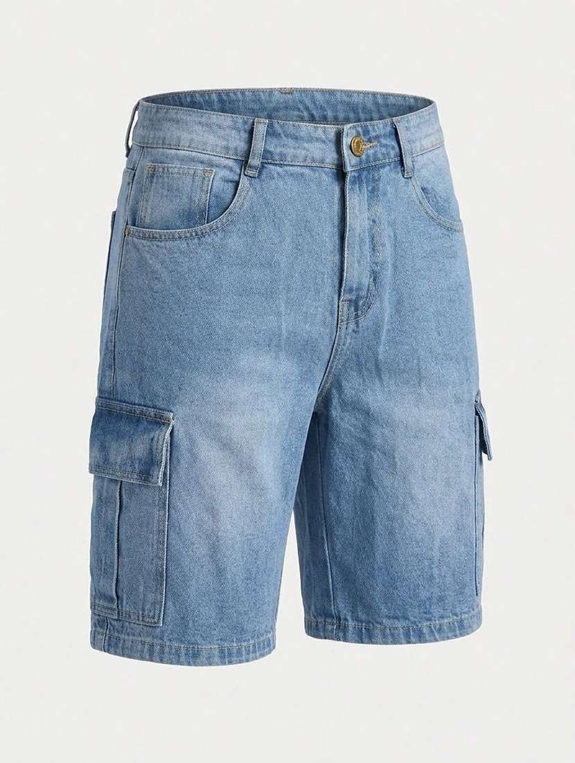 Men Washed Mid Rise Cargo Shorts - 22617071 -  Standard Image - 3
